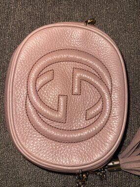 Gucci Round Mauve Leather Chain Crossbody Mini